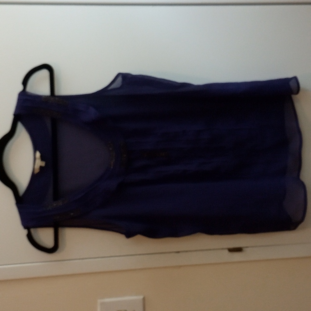 R W & Co. Beaded Purple Blouse With Purple Cami